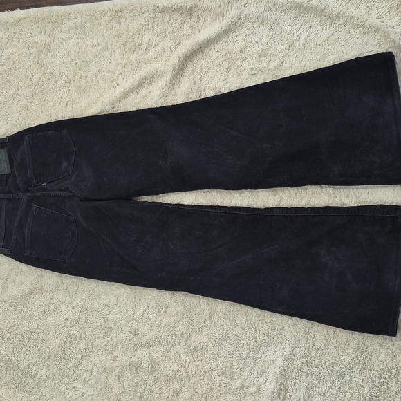 LEVI'S ribcage Bell Cords 25 Navy Corduroy High Waist Wide Leg Pant Levi Strauss - Picture 6 of 7